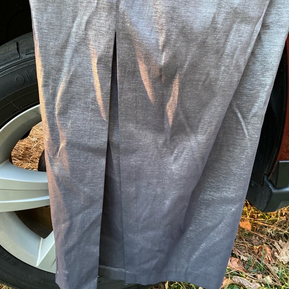 Slate Iridescent Gray Floral MIDI Dress with Slit - Picture 4 of 8